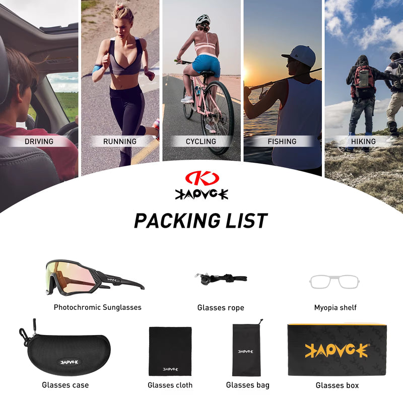 Kapvoe Photochromic Cycling Glasses